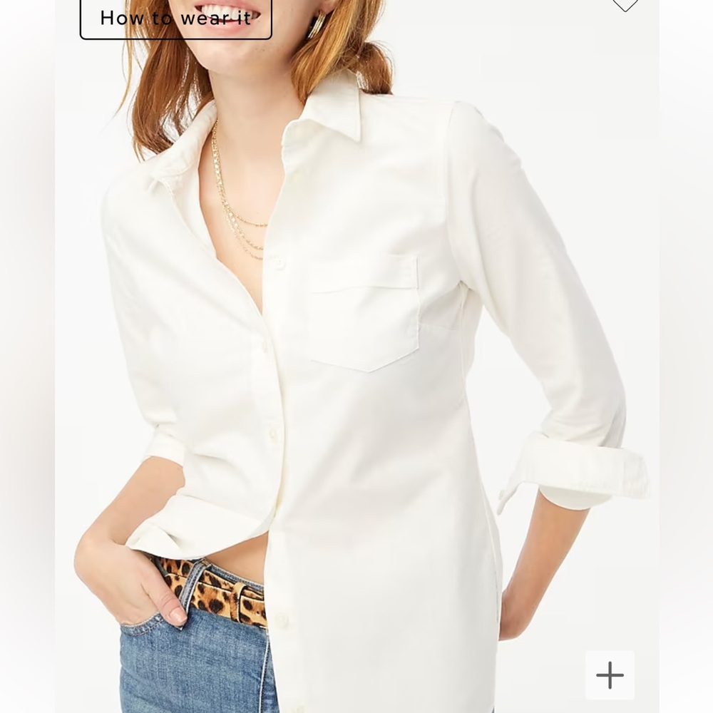 J. Crew Factory Women’s White Button-Down Shirt